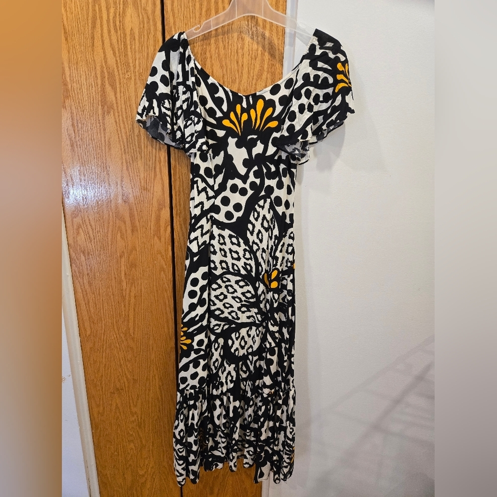 Farm Rio For Anthropologie Flutter-Sleeved Maxi Dress Sz XS - Picture 11 of 15